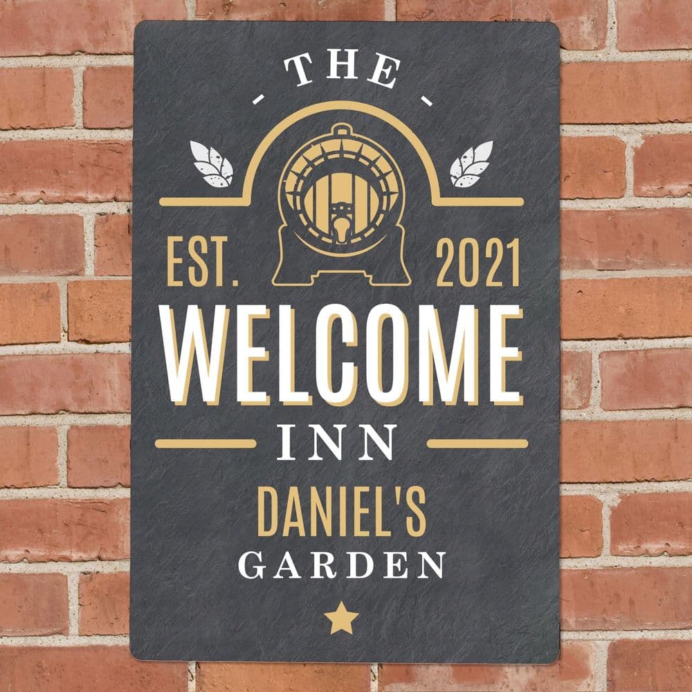 Personalised 'Welcome Inn' Pub Sign | Unique Gift Ideas | Personalised ...