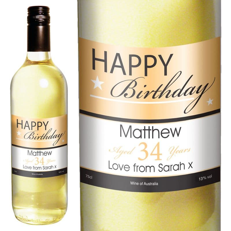 Personalised White Wine Personalised Alcohol Unique gift ideas