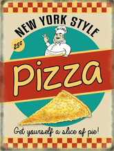 Pizza Retro Diner Metal Wall Sign (4 sizes)