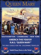 Queen Mary Liner Metal Wall Sign (4 sizes)