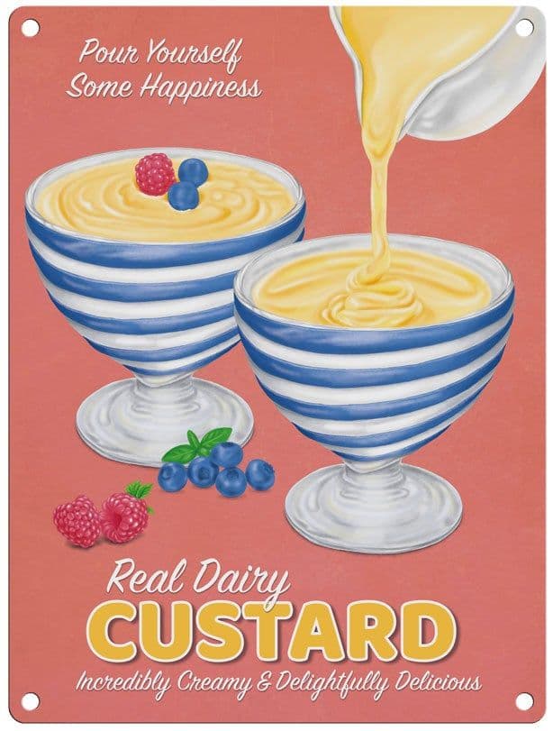 Retro Dairy Custard Metal Wall Sign | Retro Advertising Sign| Kitchen ...