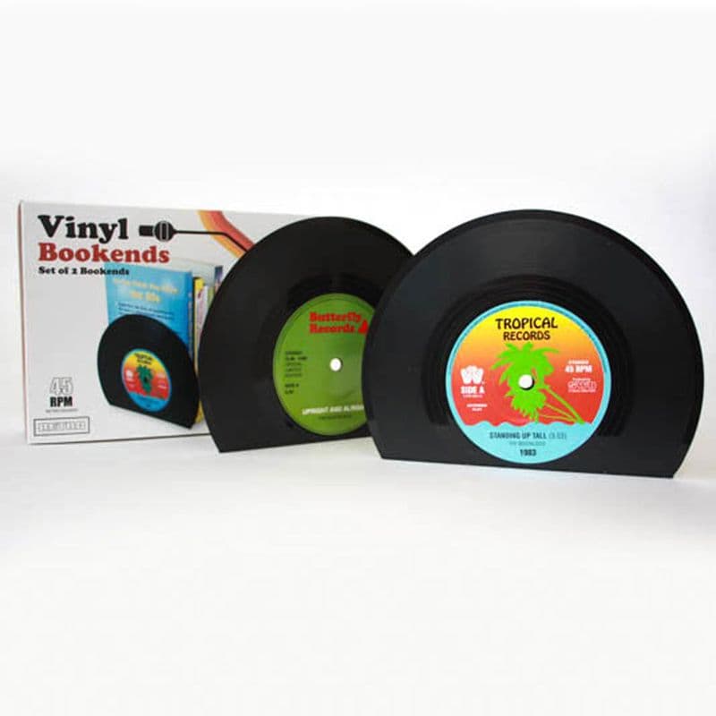 Retro Vinyl Bookends | Novelty Retro Gifts | Vinyl Record Gifts