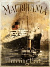 RMS Mauretania Liner Metal Wall Sign (3 sizes)