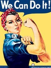Rosie the Riveter Metal Wall Sign (4 sizes)