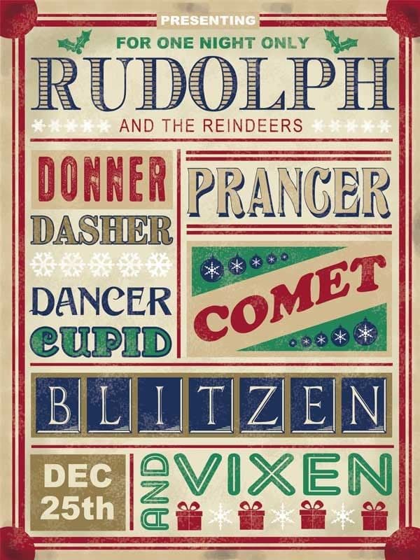 Rudolph for one night only Metal Wall Sign | Christmas Decorations