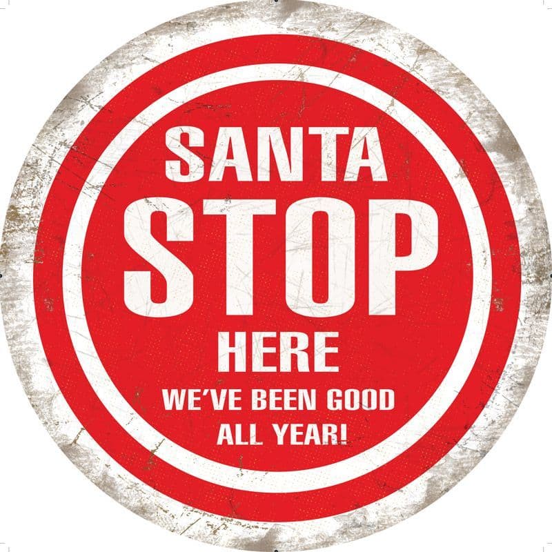 Santa Stop Here Sign | Christmas Decorations | Christmas Gifts
