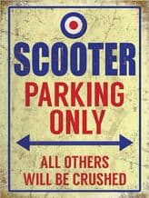 Scooter Parking Metal Wall Sign (4 sizes)