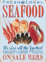 Seafood Metal Wall Sign (4 sizes)