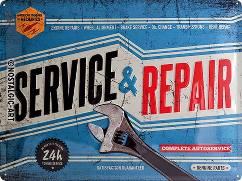 Service and Repair 3D Metal Wall Sign | Vintage Advertising Signs | Gifts for him
