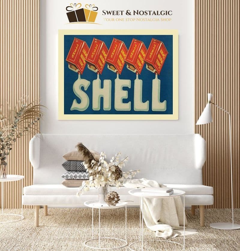 Shell Cans Metal Wall Sign | Vintage advertising Sign | Gifts for Him
