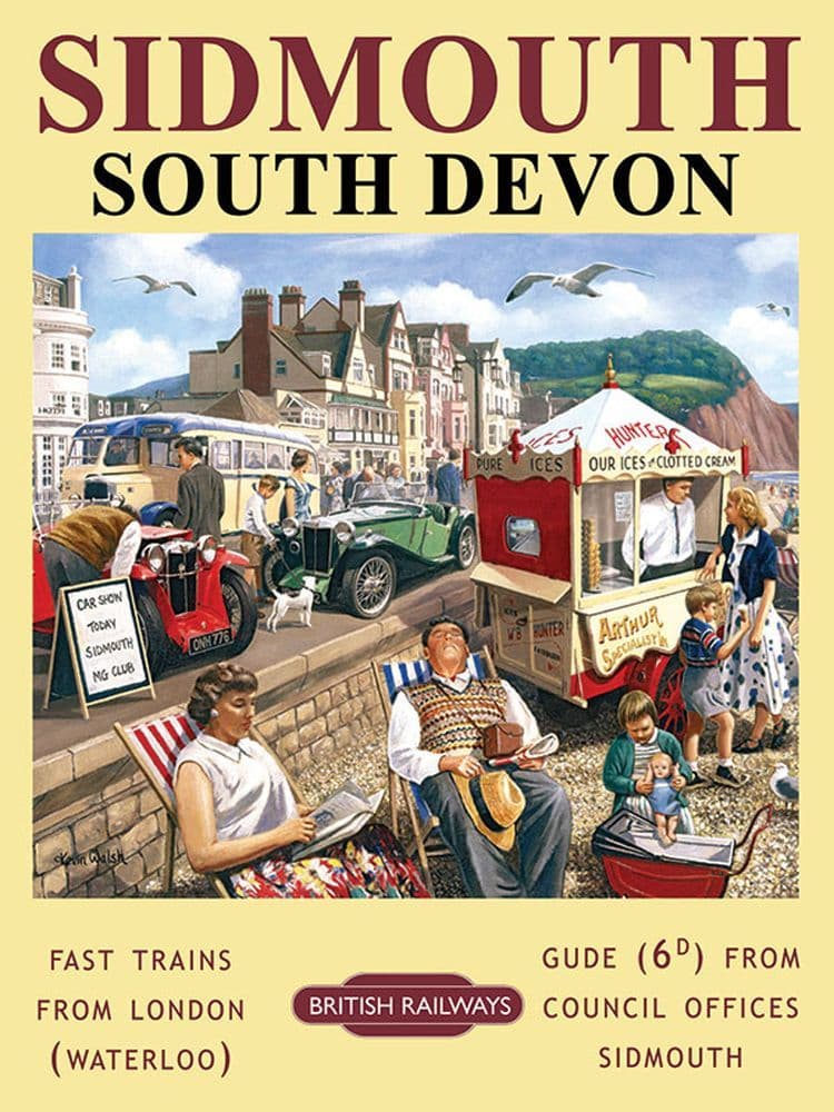 Sidmouth Railway Poster Metal Sign | Vintage Advertising Sign | Gifts for him
