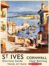 St Ives Railway Poster Metal Wall Sign (4 sizes)