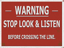 Stop, Look and Listen Train Sign Metal Wall Sign (4 sizes)