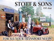 Stott and Sons Garage Metal Wall Sign (3 sizes)