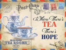Tea Postcard Metal Wall Sign (4 sizes)