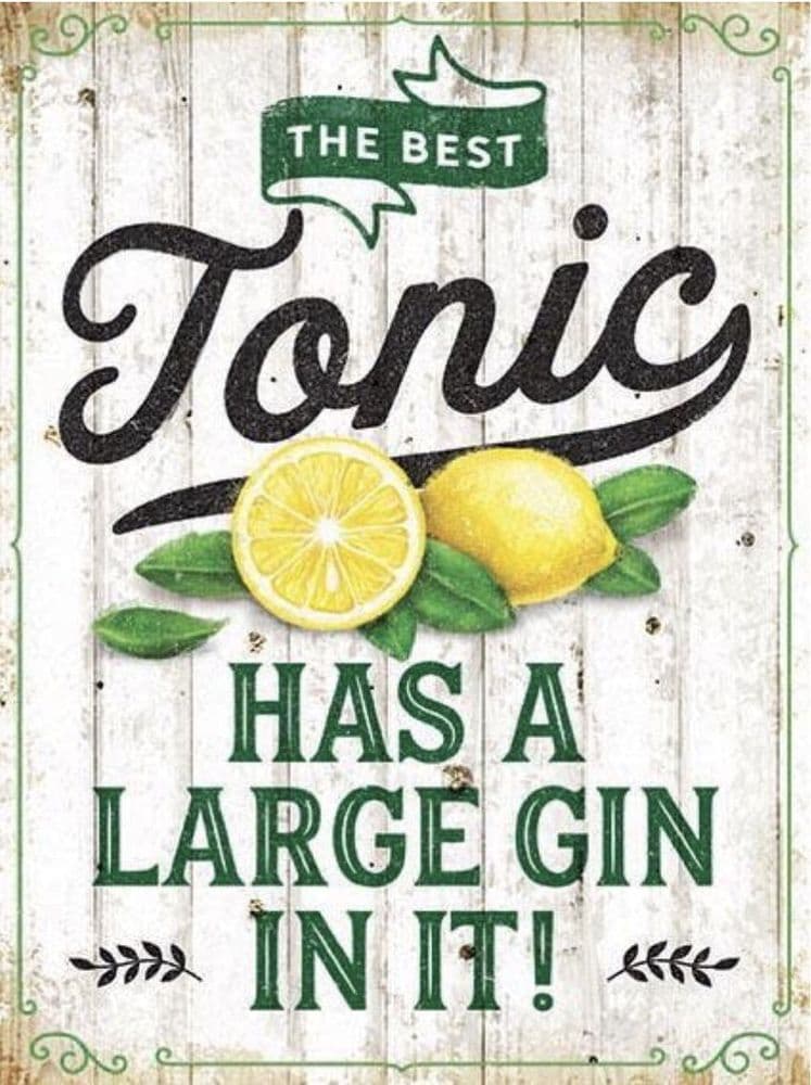 The Best Tonic Metal Wall Sign | Home Bar Signs | Gin and Tonic Sign