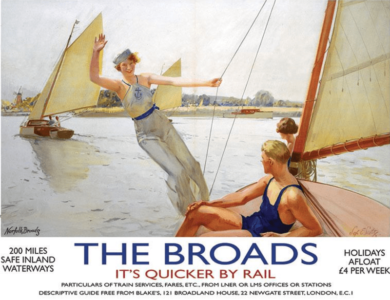 The Broads Railway Poster Metal Wall Sign | Retro Wall Art | Railway Art