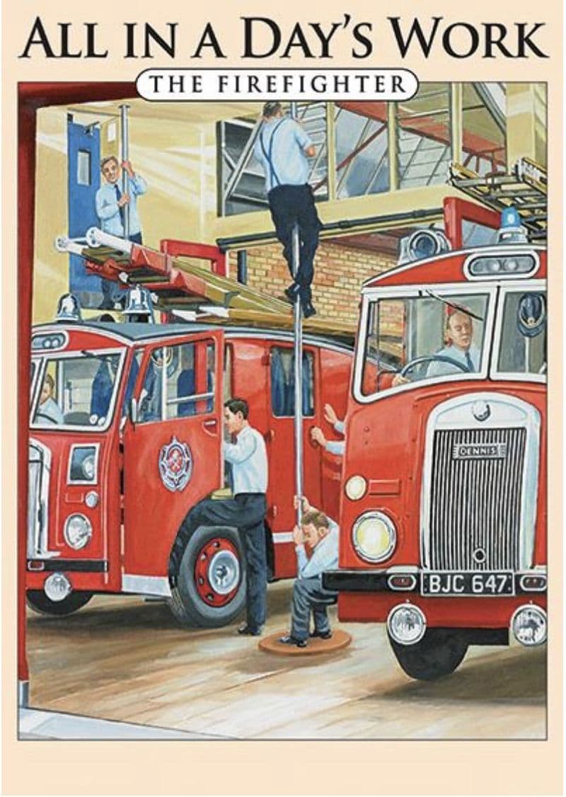 The Firefighter Metal Wall Sign  |Artist Trevor Mitchell | Gifts for him