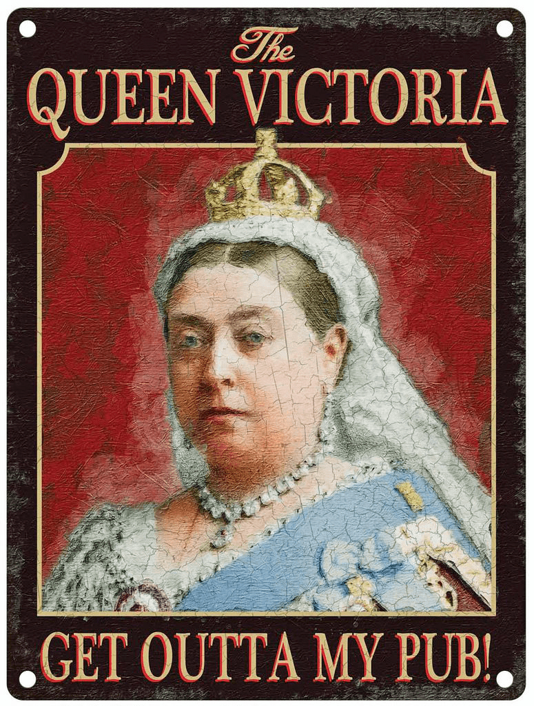 The Queen Victoria Pub Sign Metal Wall Sign | Home Bar Signs | Vintage ...