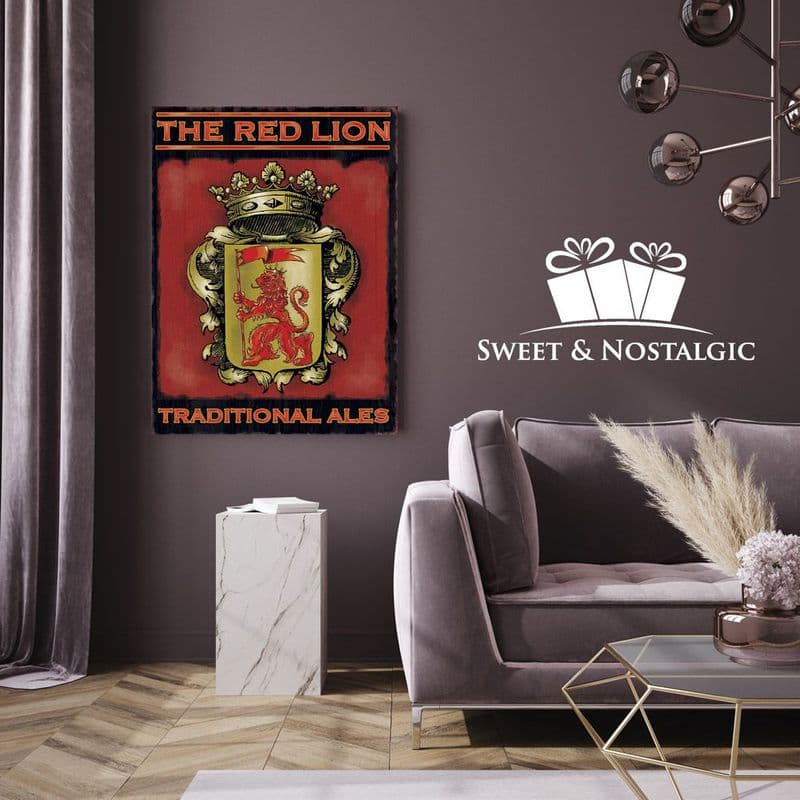 The Red Lion Pub Sign | Home Bar Sign | Red Lion Vintage Pub Sign
