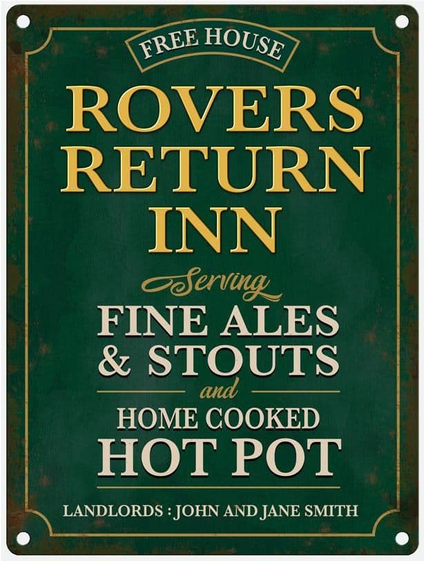 The Rovers Return Personalised Metal Wall Sign | Personalised Gifts ...