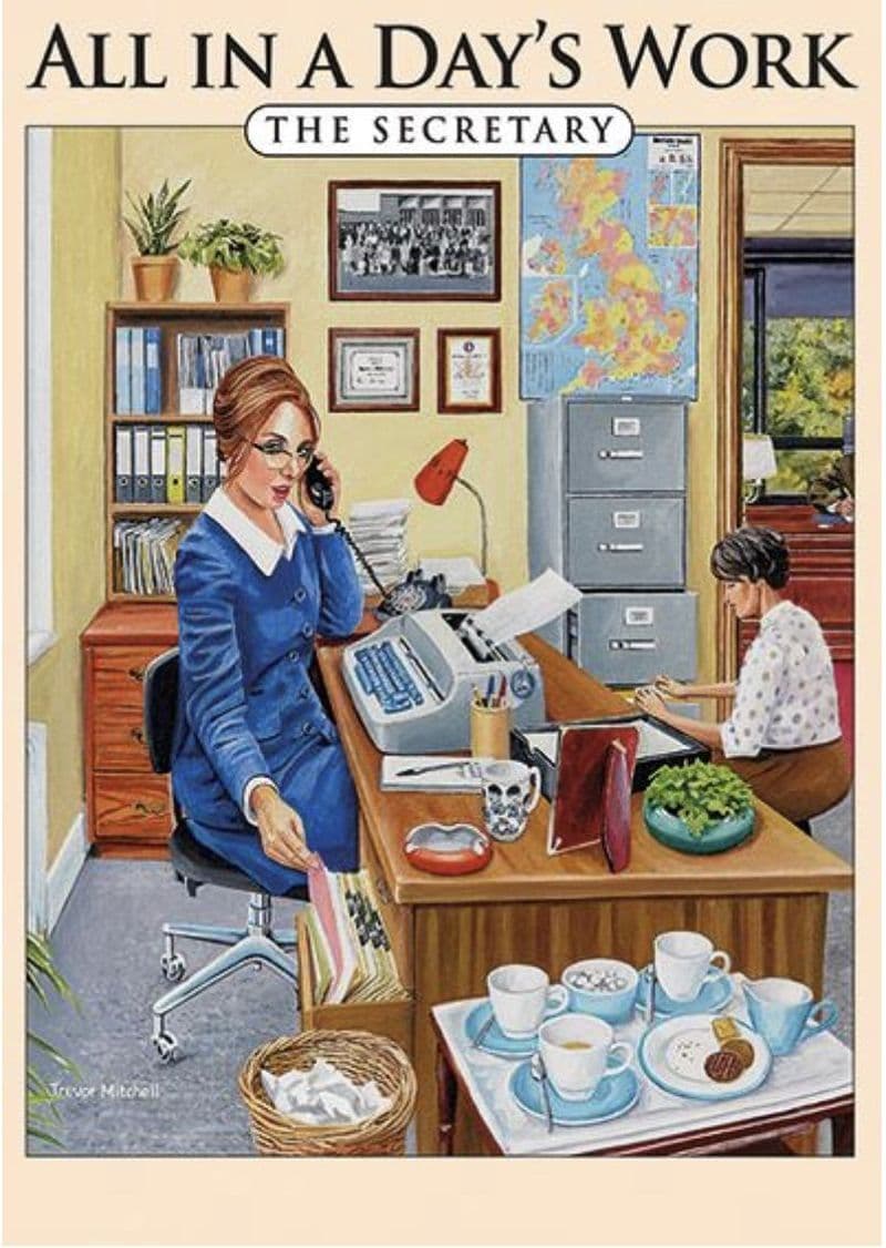 The Secretary - Metal Wall Sign |Artist Trevor Mitchell | Office Art