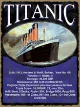 Titanic Statistics Metal Wall Sign (3 sizes)