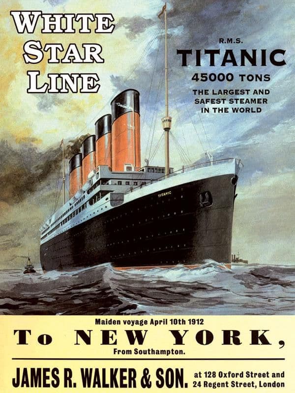 Titanic White Star Liner Poster Metal Wall Sign | Vintage sign | Titanic Art
