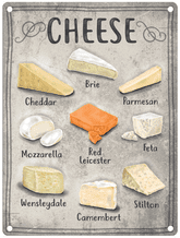 Types Of Cheese Metal Wall Sign (4 sizes)