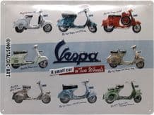 Vespa Scooter Models 3D Metal Wall Sign