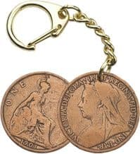 Victorian Penny Coin Keyring