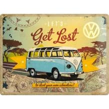 VW Camper 'Let's get Lost' 3D Metal Wall Sign