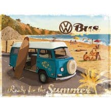 VW Camper 'Ready for Summer' 3D Metal Wall Sign