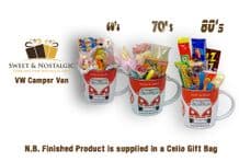 VW Camper Van 'Shape' Mug with/without a selection of 1960's, 70's or 1980's Retro Sweets