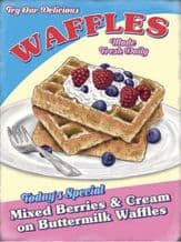 Waffles Retro Diner Metal Wall Sign (4 sizes)