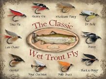 Wet Trout Fly Metal Wall Sign (3 sizes)