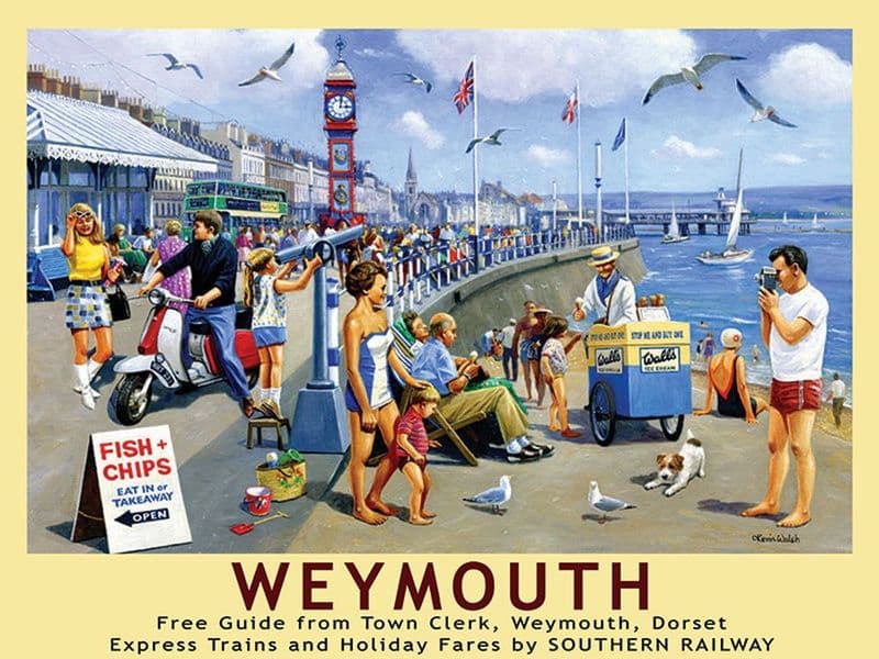 Weymouth Railway Poster Metal Wall Sign | Railway wall art | Gifts for him
