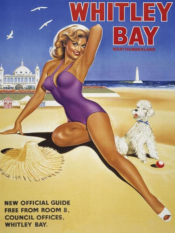 Whitley Bay Metal Wall Sign | Vintage advertising sign | Beach themed wall art