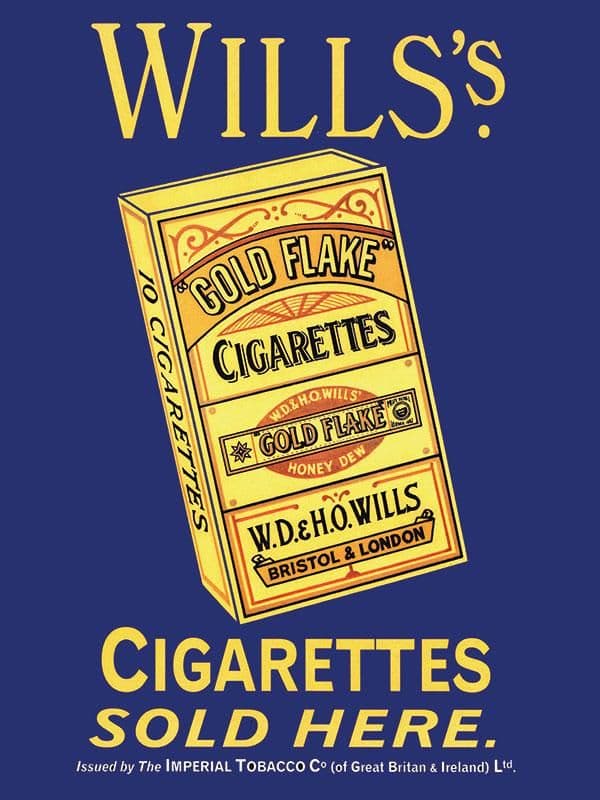 Will's Cigarettes Metal Wall Sign | Home Bar signs