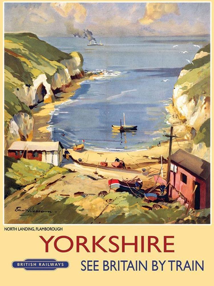 Yorkshire Railway Poster Metal Sign | Vintage Advertising Sign | Gifts for him