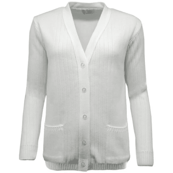 Green Play white ribbed cardigan