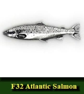 Atlantic Salmon Pewter pin badge