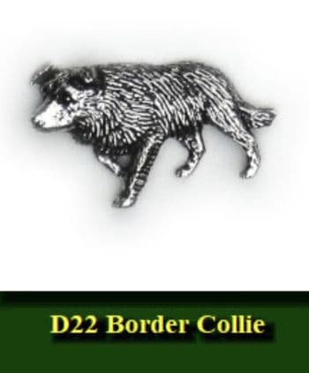 Border Collie Pewter pin badge