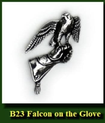 Falcon on the Glove Pewter pin badge