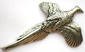 Pheasant in Flight | Pewter Pin Badge | Tackle and Guns Glasgow