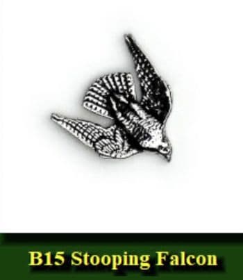 Stooping Falcon Pewter pin badge