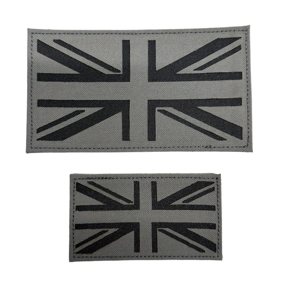 GP Gear Laser Cut Wolf Grey Union Jack Flag Patch