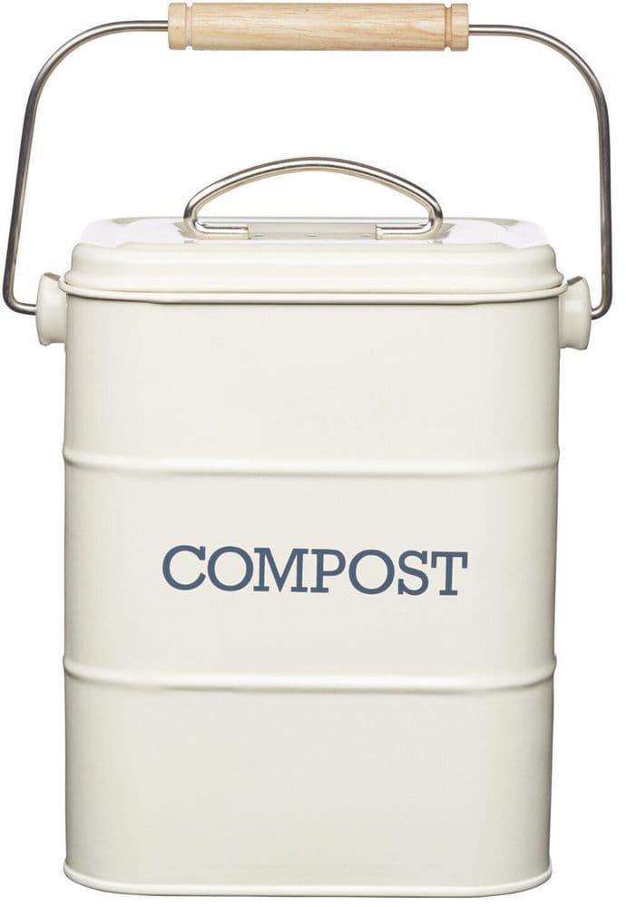 Kitchen Craft Cream Living Nostalgia Compost Waste Worktop Bin & Odour