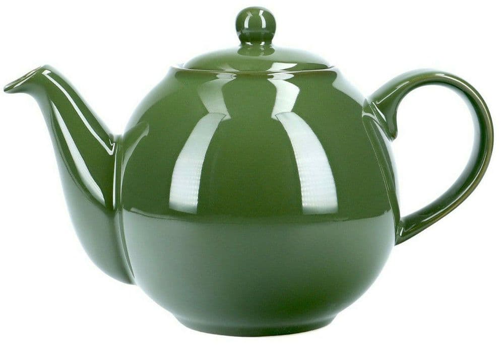 London Pottery Globe 2 Cup Traditional Teapot Gloss Grass Green