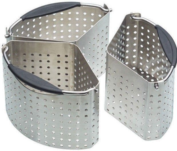 Masterclass 3 Section Perforated Vegetable Steamer Baskets Saucepan